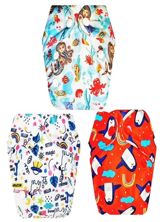 Dumbledo Premium Newborn Cloth Diaper with Integrated Soaker (Pack of 3) | Hypoallergenic | Reusable & Washable | Travel Friendly | Everyday Diapering Essential | 0 - 4 Months | Unisex Baby - Image 1