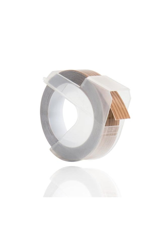 Thoraya 3D Plastic Embossing Label Tape Refill for DYMO 12965 1610 Label Maker with 3/8 Inch * 9.8 feet, 1 Roll Wood  - Image 5