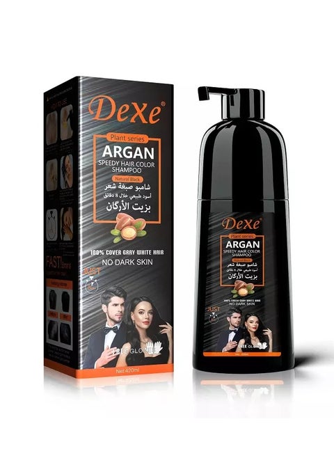 Argan Speedy Hair Color Shampoo Natural Black 420 gram
