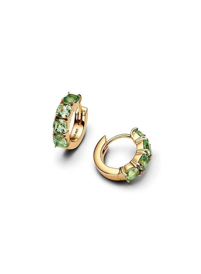 PANDORA Green Hoop Earrings - Image 2