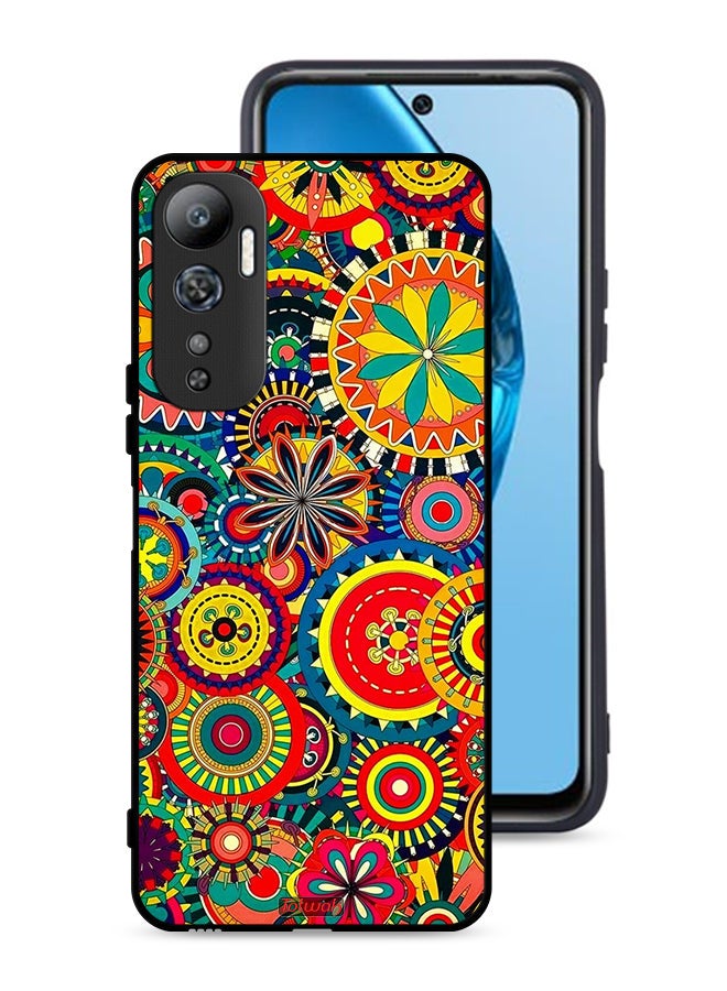Tolwak Infinix Hot 20 4G Protective Case Cover Colorful Mandala Pattern - Image 1