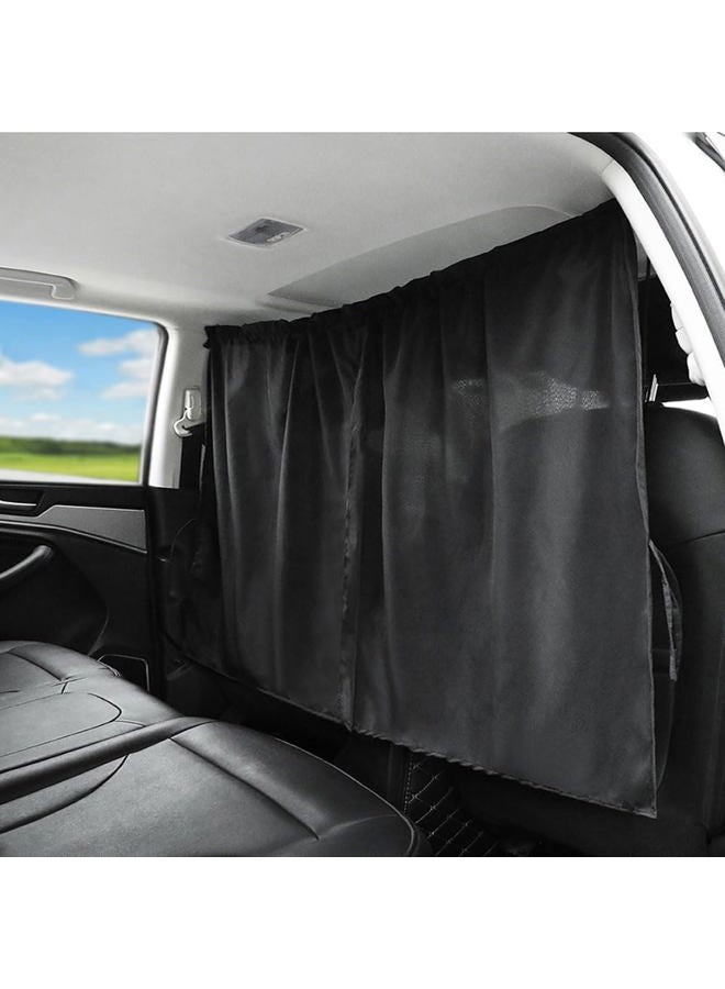 Ovege Car Divider Curtains Sun Shade-Privacy Travel Nap Night Car Camping Detachable Simple Curtain(Black, Back Seat-1pcs) - Image 1