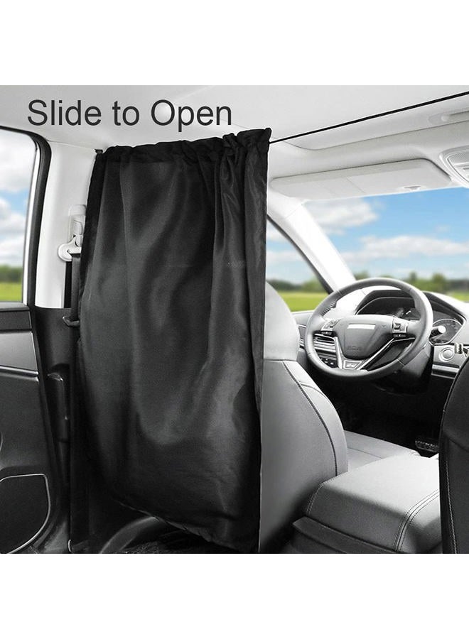 Ovege Car Divider Curtains Sun Shade-Privacy Travel Nap Night Car Camping Detachable Simple Curtain(Black, Back Seat-1pcs) - Image 4