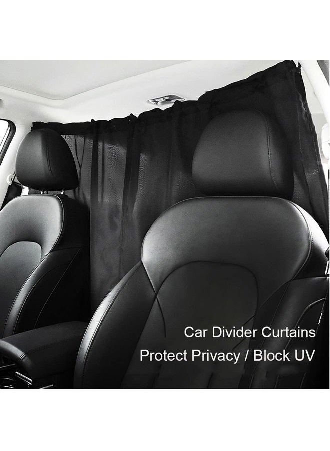 Ovege Car Divider Curtains Sun Shade-Privacy Travel Nap Night Car Camping Detachable Simple Curtain(Black, Back Seat-1pcs) - Image 2