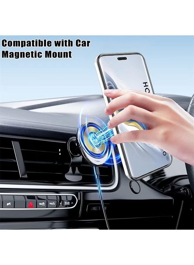 جراب لهاتف Honor Magic 6 Pro 5G مع حامل حلقي مغناطيسي، متوافق مع جرابات الهواتف الفاخرة الصلبة المقاومة للصدمات والمتوافقة مع واقي عدسة الكاميرا (أسود) - Image 3