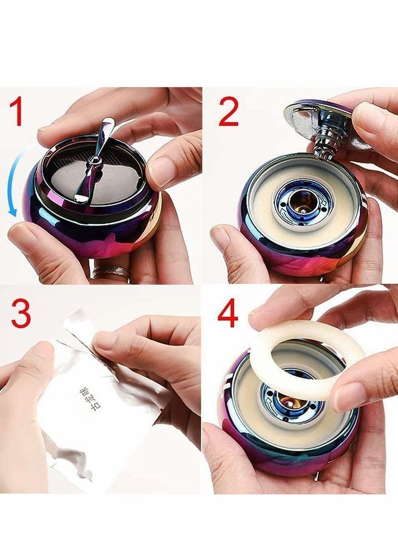 Y&D Car Air Freshener, Solar Energy Rotating,Car Perfume Freshener Aromatherapy Essential Oil - Image 4