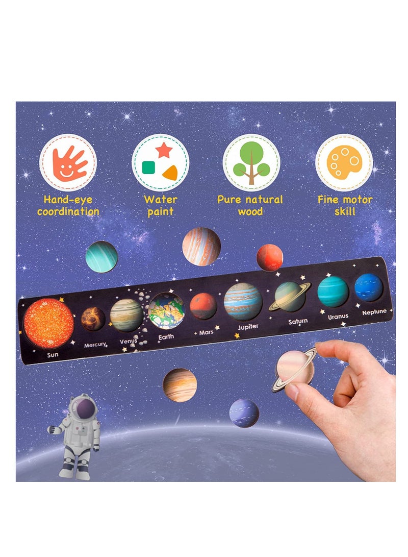 لعبة ألغاز النظام الشمسي للأطفال الصغار، ألعاب تعليمية خشبية خالية من مادة BPA، أنشطة تعليمية لمرحلة ما قبل المدرسة، ألغاز تدريب التفكير للأطفال، هدايا للأولاد والبنات - Image 3