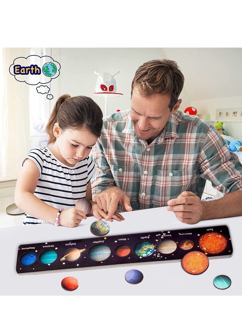 لعبة ألغاز النظام الشمسي للأطفال الصغار، ألعاب تعليمية خشبية خالية من مادة BPA، أنشطة تعليمية لمرحلة ما قبل المدرسة، ألغاز تدريب التفكير للأطفال، هدايا للأولاد والبنات - Image 5