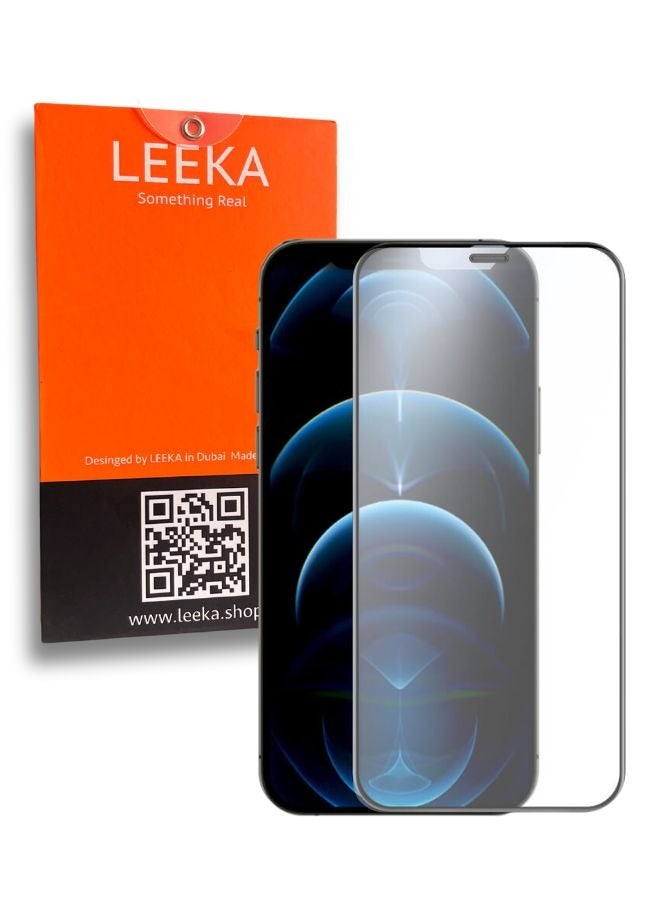 ليكا واقي شاشة iPhone 12 Pro Max مطفي مع عرض عالي الوضوح بدون فقاعات، مقاوم للسقوط والخدوش، حماية شاشة كاملة فائقة الوضوح ضد بصمات الأصابع مع مجموعة أدوات التثبيت السهل المجانية والمناديل، زجاج مقوى - Image 1