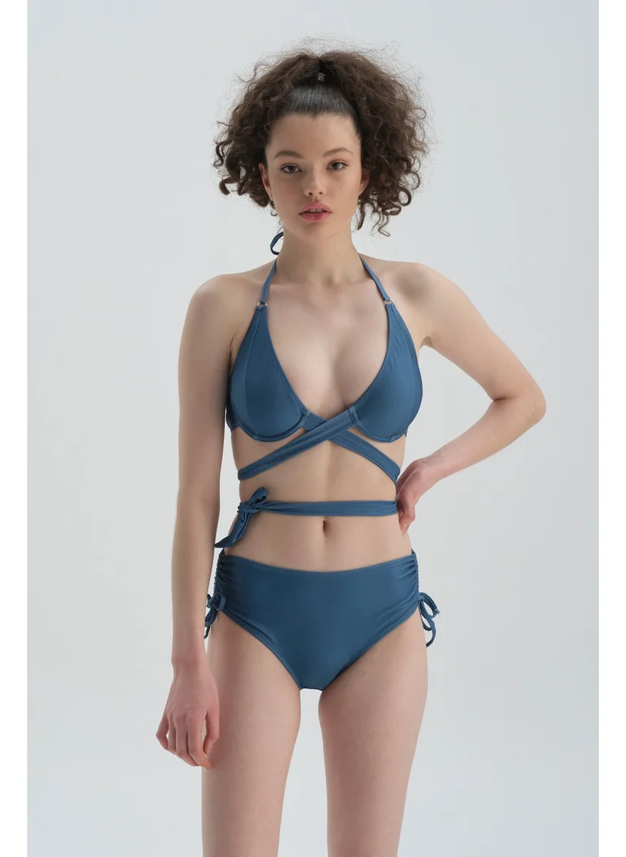 داجي Marin Pleated Side Bikini Bottom