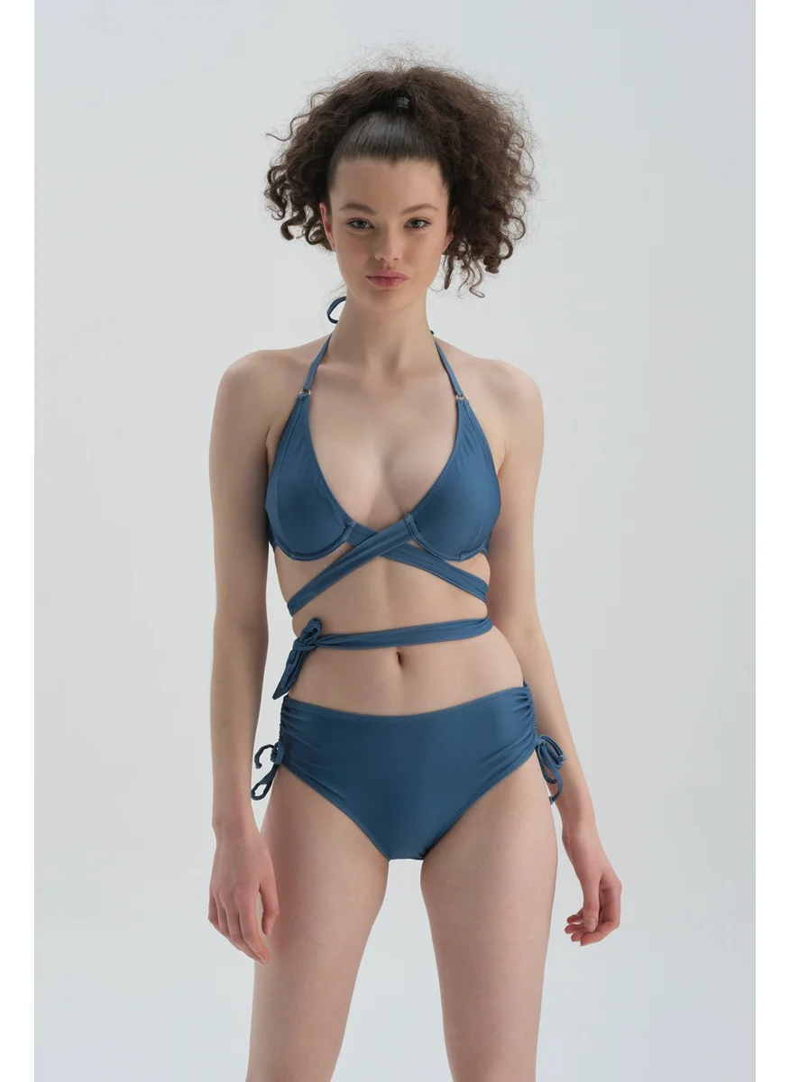 داجي Marin Pleated Side Bikini Bottom