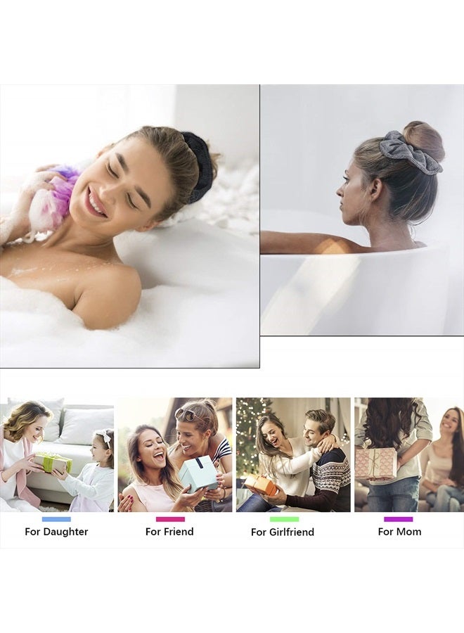 Ivyu Microfiber Hair Drying Scrunchies Towel Fiber - Buns Large Big Jumbo Black Scrunchie for Curl Hair for Shower Warp Wet Hair Anti Frizz Hair Products Absorbent Fast Sleep Scrunchy For Women Girls - Image 2