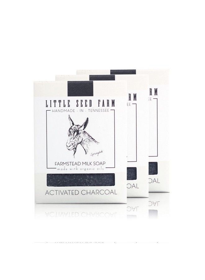 Little Seed Farm Organic Goat’S Milk Soap 3 Pack Of Activated Charcoal Facial And Body Soap Bars Natural Handmade And Cruelty Free Detoxifying And Deep Cleaning Unscented For Sensitive Skin - Image 1