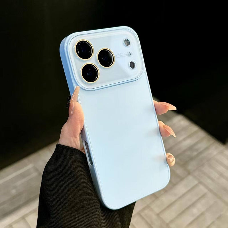 غطاء واقي، أزرق باللون الأزرق Glass، ملمس غير لامع، مقاوم للصدمات لـ iPhone 14 / 14 Plus / 14 Pro / 14 Pro Max خفيف الحمل للاستخدام الداخلي للاستخدام المتكرر - Image 1