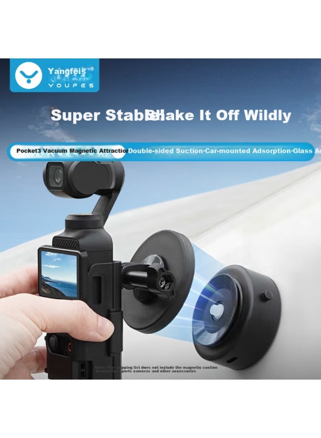 Youfes Yangfeisi Compatible With Dji Pocket 3, Magnetic Suction Cup Bracket, Vacuum Suction Car Mount, Car Glass Shooting Fixed Bracket Accessory, Dji Action Camera Mount - Image 1