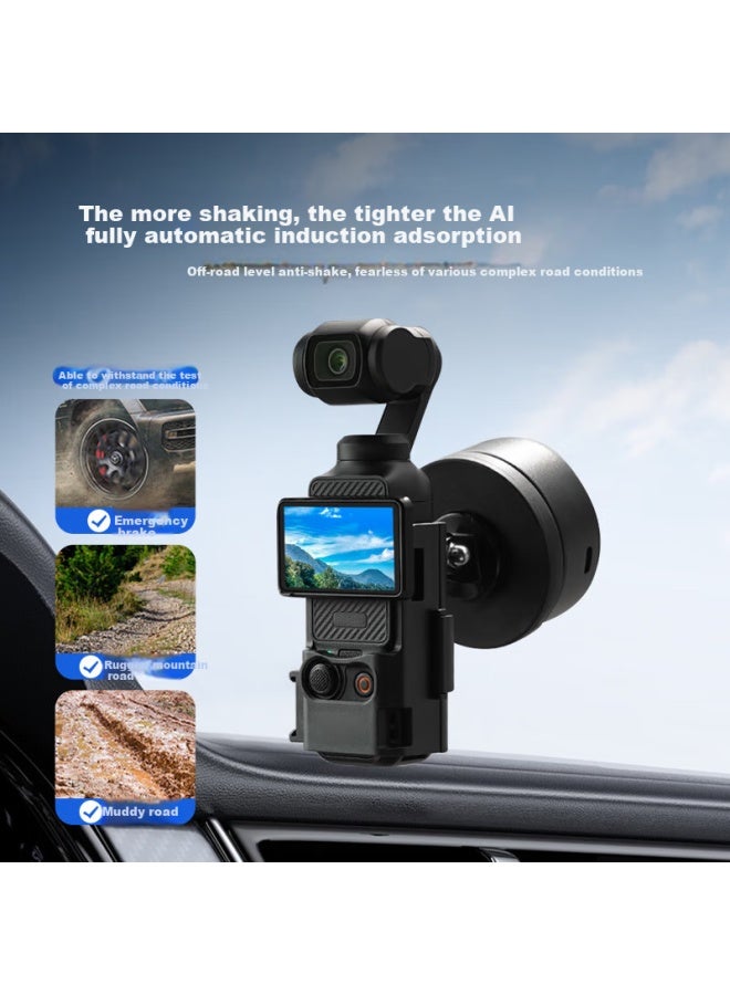 Youfes Yangfeisi Compatible With Dji Pocket 3, Magnetic Suction Cup Bracket, Vacuum Suction Car Mount, Car Glass Shooting Fixed Bracket Accessory, Dji Action Camera Mount - Image 2