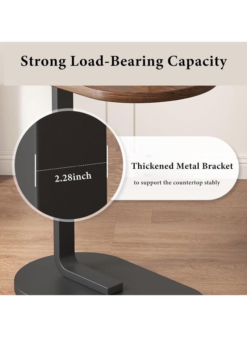 رومان جيفتس طاولة جانبية صغيرة على شكل حرف C مع إطار معدني، طاولات جانبية رفيعة للمساحات الصغيرة، طاولة جانبية لسرير الأريكة، طاولة صينية تلفزيون صغيرة لغرفة المعيشة وغرفة النوم - Image 4