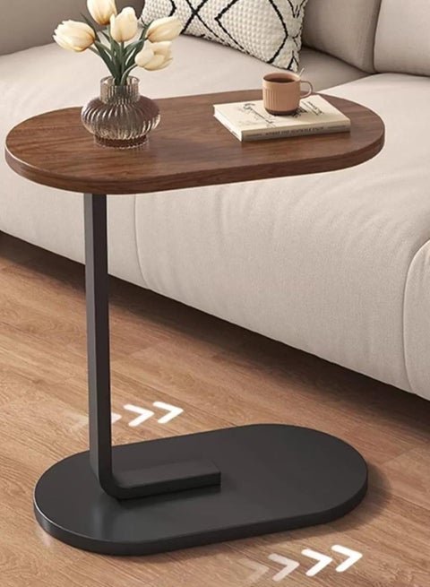 C Shaped End Table for Couch Small Side Table with Metal Frame Slim Skinny End Tables for Small Spaces, Side Table for Sofa Bed Small TV Tray Table for Living Room Bedroom