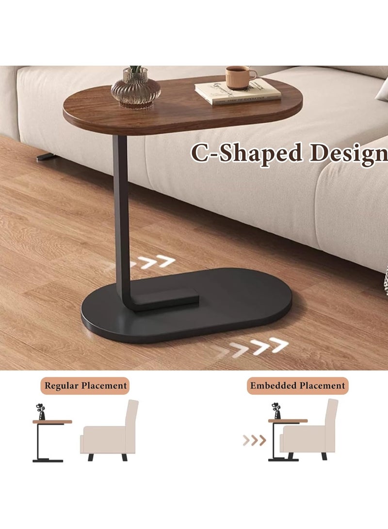 رومان جيفتس طاولة جانبية صغيرة على شكل حرف C مع إطار معدني، طاولات جانبية رفيعة للمساحات الصغيرة، طاولة جانبية لسرير الأريكة، طاولة صينية تلفزيون صغيرة لغرفة المعيشة وغرفة النوم - Image 5