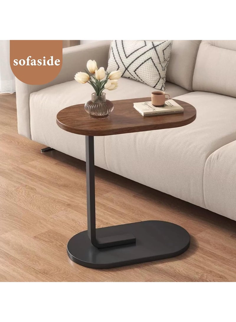 رومان جيفتس طاولة جانبية صغيرة على شكل حرف C مع إطار معدني، طاولات جانبية رفيعة للمساحات الصغيرة، طاولة جانبية لسرير الأريكة، طاولة صينية تلفزيون صغيرة لغرفة المعيشة وغرفة النوم - Image 2