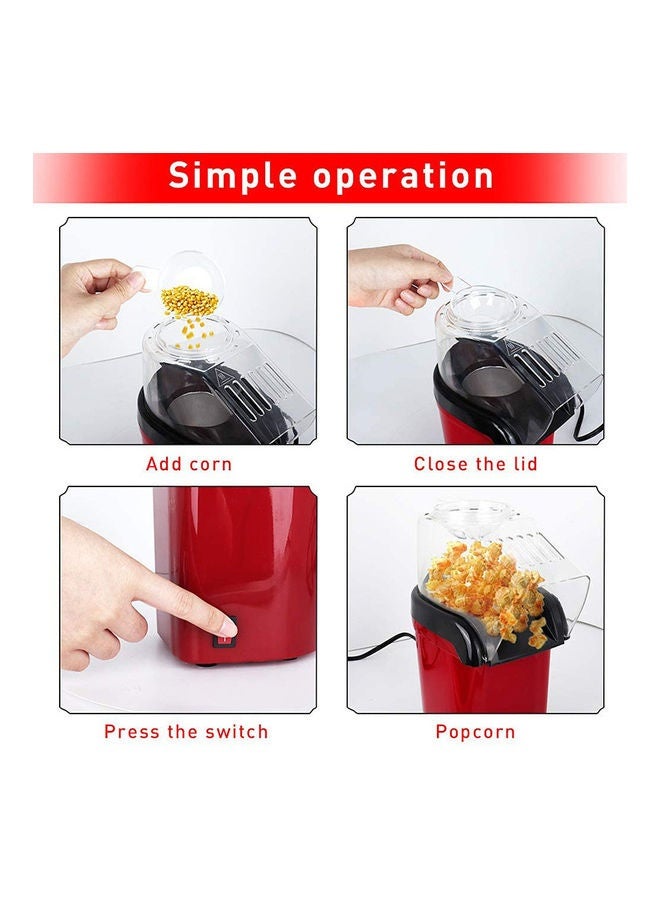 Topleo Hot Air Popcorn Machine 1200w, Quick To Complete Healthy Food In 2-3 Minutes 1.8 L 1200.0 W JYDQ-01H Red - Image 3
