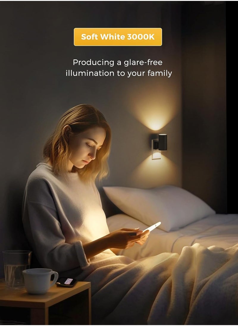 LENND LED Night Light Plug in, Modern Night Lights Plug into Wall, Dusk to Dawn Sensor, Soft White 3000K, 0-100LM Adjustable Brightness, Dimmable Night Lights for Hallway Bedroom Stairway, 1 Pack  - Image 3