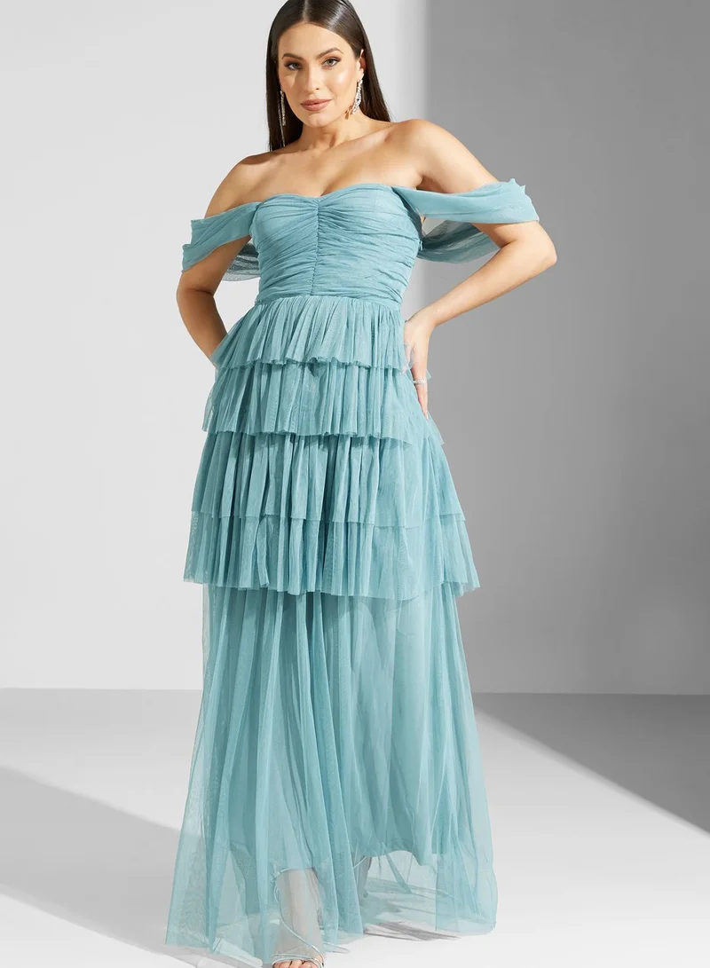 Namshi X Hadia Ghaleb Hadia Ghaleb Bardot Layered Dress