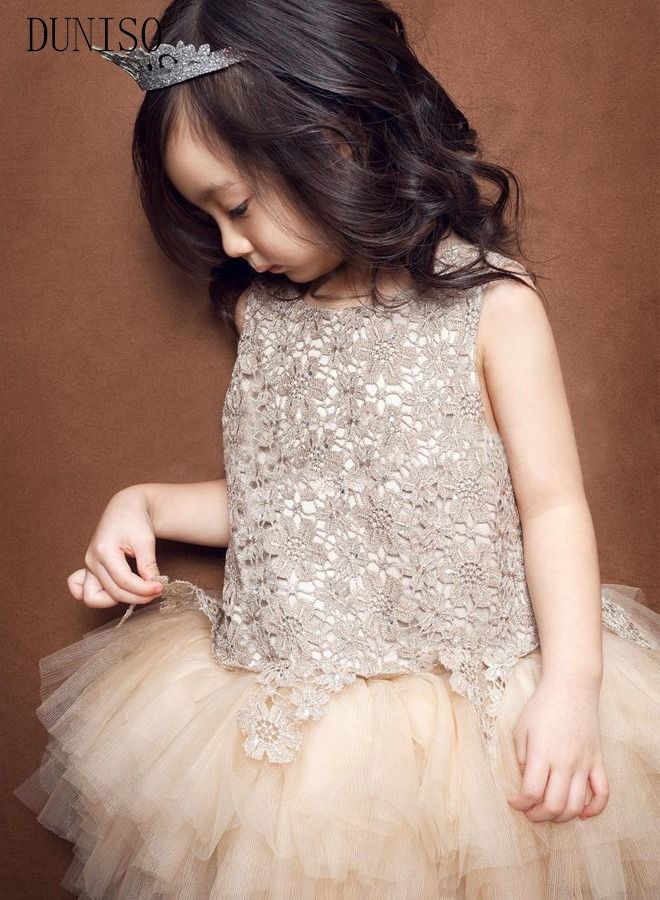 DUNISO Girls Dress Kids Sleeveless Lace Party Dresses With Tutu Skirt Toddler Princess Birthday Party Wedding Dresses - Image 4