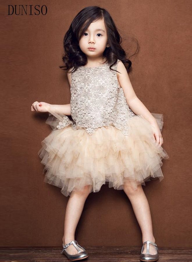 DUNISO Girls Dress Kids Sleeveless Lace Party Dresses With Tutu Skirt Toddler Princess Birthday Party Wedding Dresses - Image 1