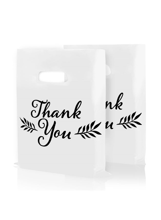 Houseables Thank You Merchandise Bags, Retail Shopping Goodie Bag, 16" x 18", 100 Pk, 1.75 Mil Thick, Black, White, Die Cut Handles, Tear-Resistant, 100% Recyclable, Plastic, Low Density, Glossy  - Image 1