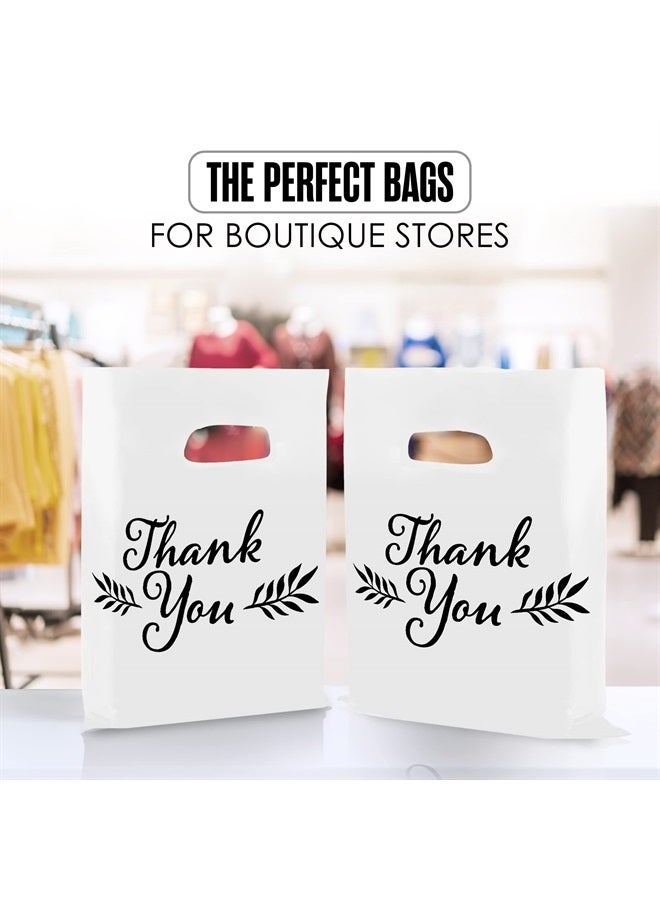 Houseables Thank You Merchandise Bags, Retail Shopping Goodie Bag, 16" x 18", 100 Pk, 1.75 Mil Thick, Black, White, Die Cut Handles, Tear-Resistant, 100% Recyclable, Plastic, Low Density, Glossy  - Image 5