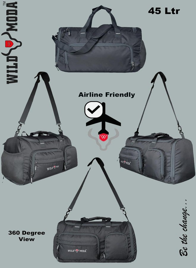 WILD MODA 45L FlexForce: All-in-One Duffel Bag, Gym Bag, Rucksack, Travel Bag, Sports Bag (Grey) - Image 5