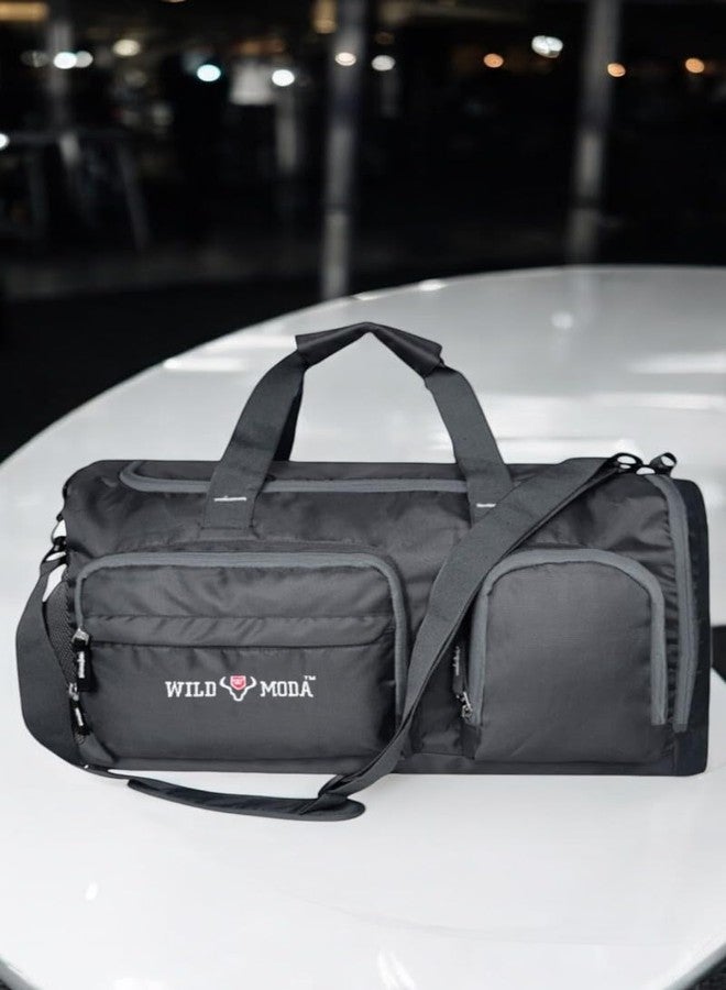 WILD MODA 45L FlexForce: All-in-One Duffel Bag, Gym Bag, Rucksack, Travel Bag, Sports Bag (Grey) - Image 2