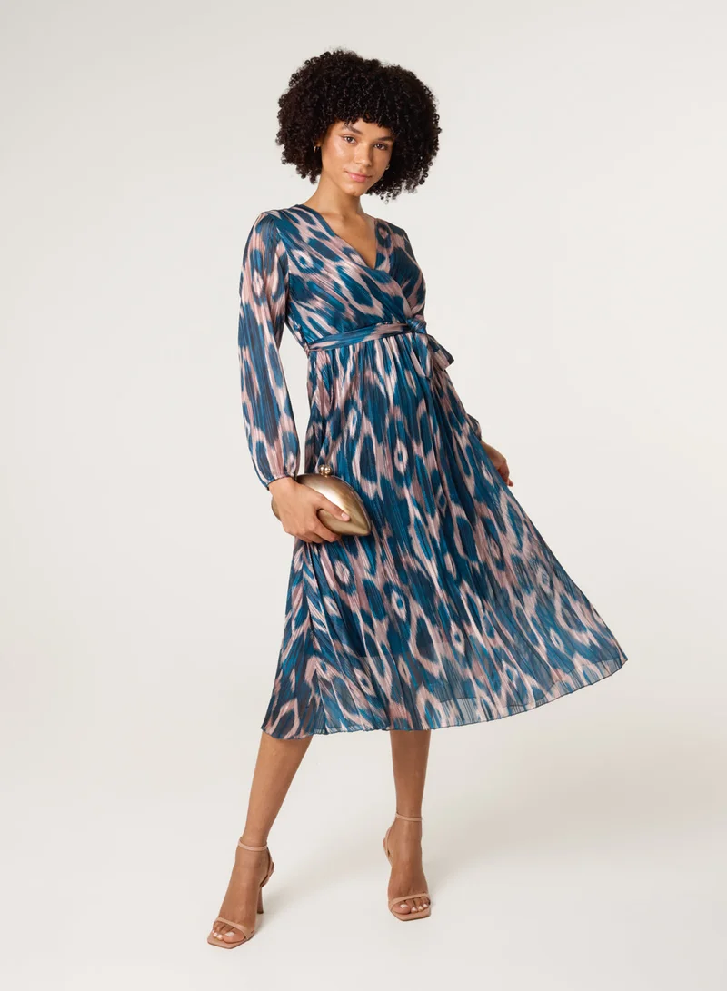 بلو فانيلا Crossover Metallic Pleated Dress