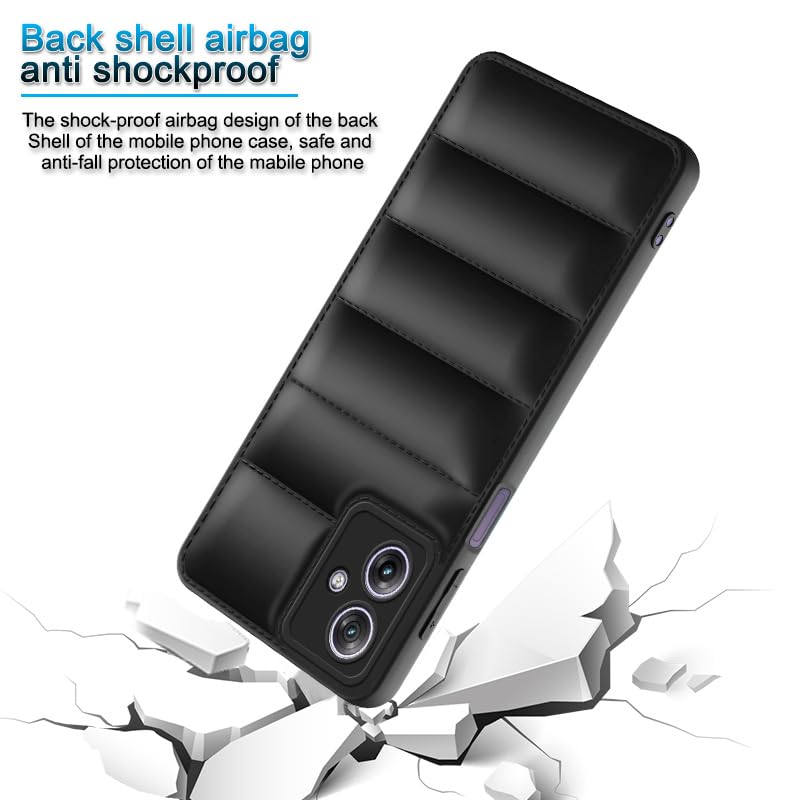 Plus Puffer Case Camera Protection Soft TPU Back Cover for Motorola Moto G64 5G - Black - Image 4