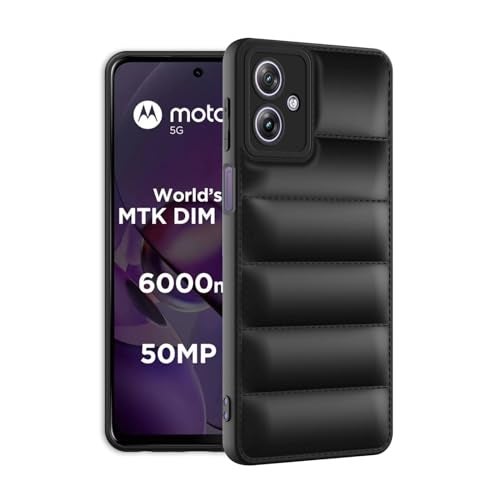 Plus Puffer Case Camera Protection Soft TPU Back Cover for Motorola Moto G64 5G - Black - Image 2