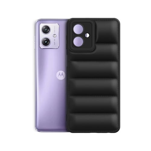 Plus Puffer Case Camera Protection Soft TPU Back Cover for Motorola Moto G64 5G - Black - Image 3