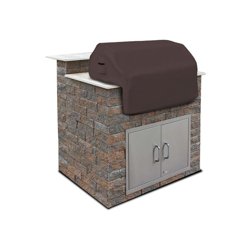 Covers & all Built-in Outdoor Grill Cover, Durable Heavy Duty 18 Oz Waterproof Cover Tuff Material with Air Pocket & Elastic for Snug Fit (32" W x 26" D x 24" H inches, Coffee) - Image 1