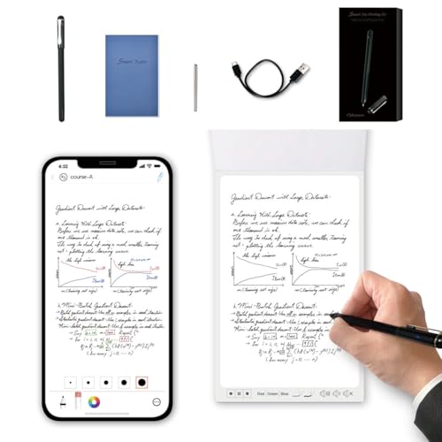 Ophayapen قلم أوفايابين الذكي + دفتر ملاحظات صغير، قلم رقمي مزامنة في الوقت الحقيقي لت digitizing، تخزين، ومشاركة الملاحظات، قلم ذكي مثالي لتدوين الملاحظات، الرسم، الفصول الدراسية، المكاتب، متوافق مع أندرويد و iOS - Image 1