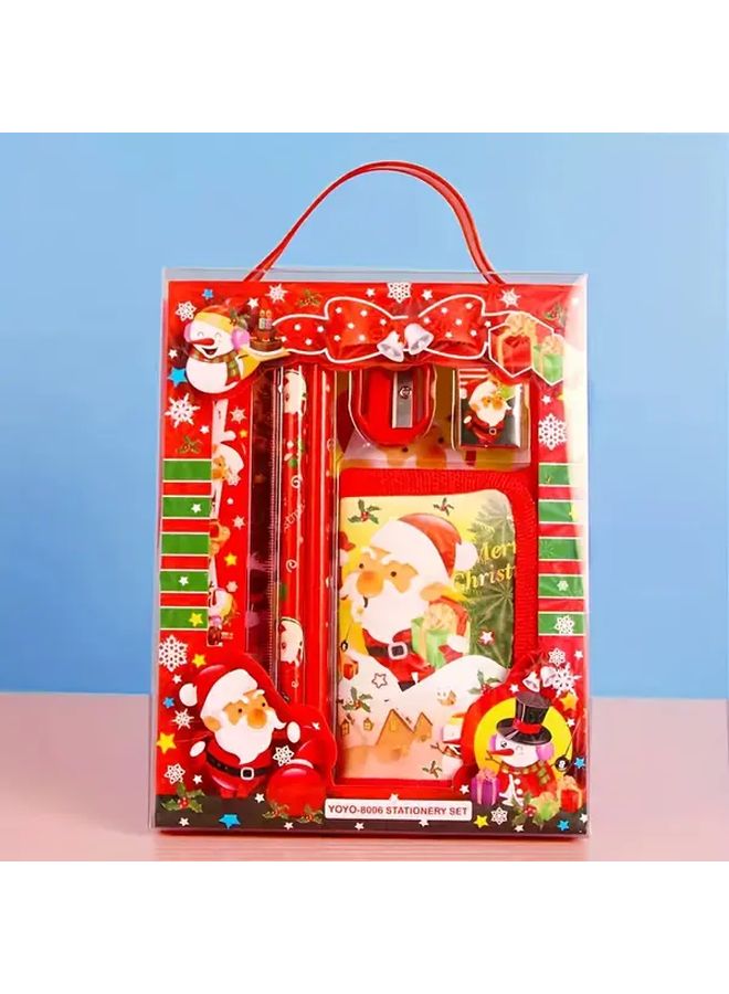 مجموعة قرطاسية كرتونية هدية عيد الميلاد مع ستة محافظ عملة معدنية - Image 1
