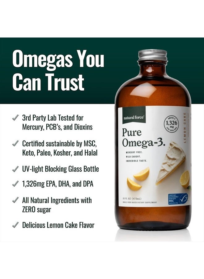 Natural Force Pure Omega-3, Mercury Free, Wild Caught, Lab Tested - 1,326 mg, 16 Oz. 473ml - Image 2