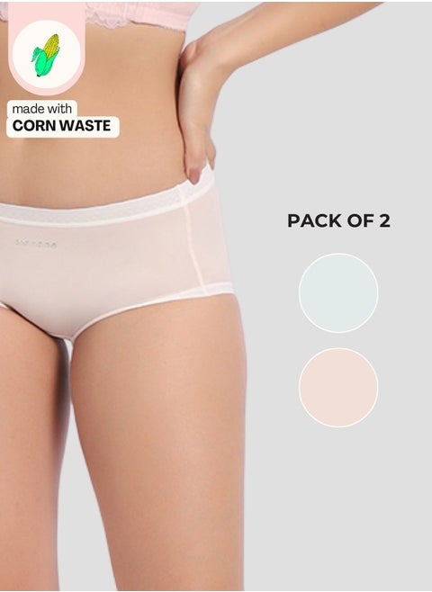 Corn Bae Lacy Boyshorts – CloudSoft Luxury, Made from Corn Fiber | Soothes Skin, No Roll-Ups (Pack Of 2)