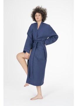 Varol Varol Kaos Series Kimono Collar Pique Bathrobe Dressing Gown  - Image 3