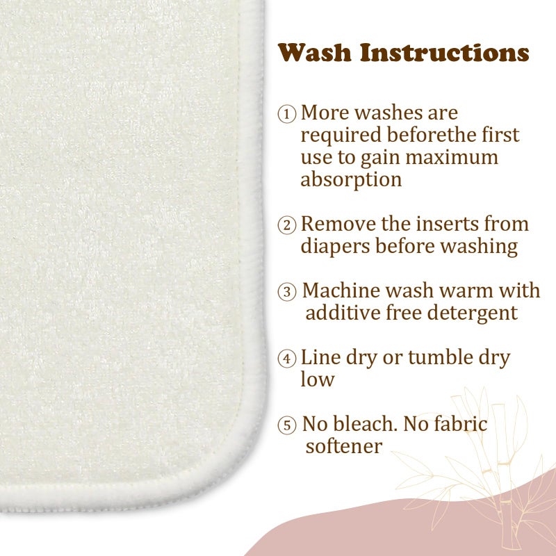 Mama Koala 5-Layer Natural Baby Cloth Diaper Inserts with Snaps, Adjustable and Reusable for Any Baby Cloth Diaper(6 Pack) - Image 5