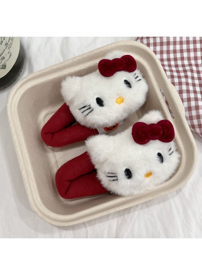 هالو كيتي مقاطع شعر هالو كيتي القطيفة رائعة بشكل لا يصدق مع ملمس ناعم ومثالية تماما لإضافة جاذبية حلوة إلى تسريحات الشعر دون عناء - Image 2