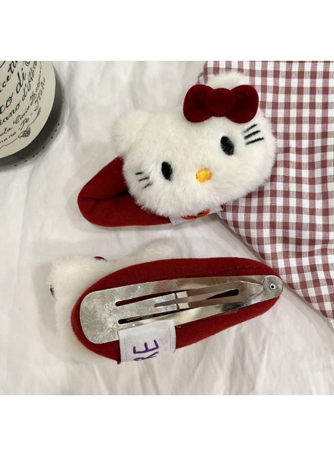 هالو كيتي مقاطع شعر هالو كيتي القطيفة رائعة بشكل لا يصدق مع ملمس ناعم ومثالية تماما لإضافة جاذبية حلوة إلى تسريحات الشعر دون عناء - Image 3