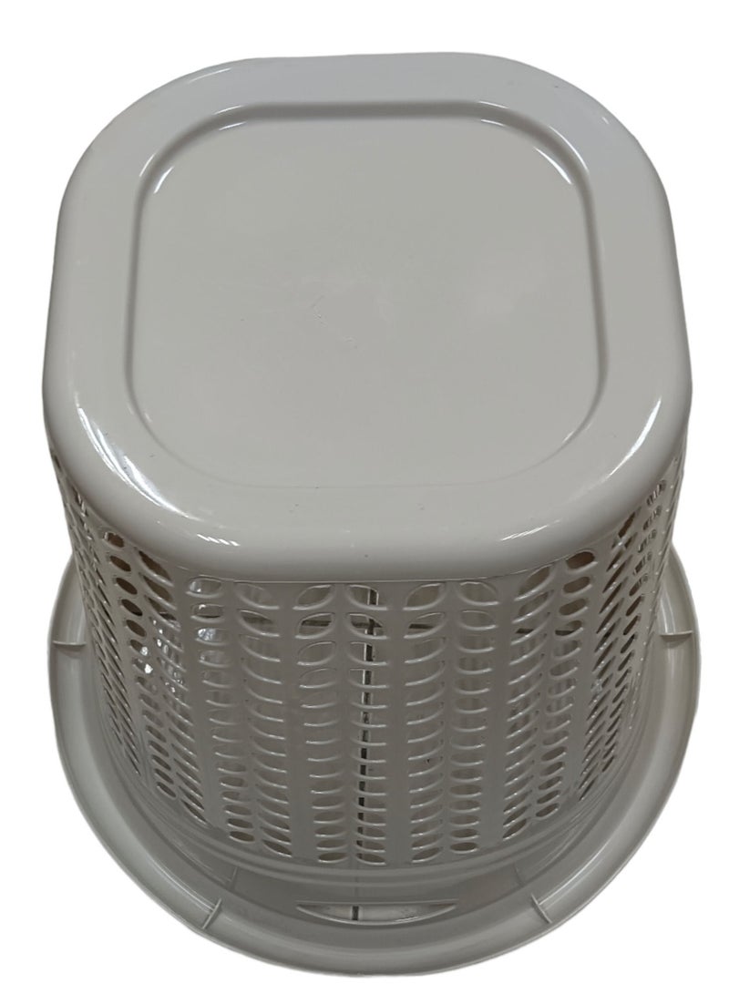 صقوير سلة غسيل بلاستيكية شكل بيضاوي 40 لتر (45 × 50 سم) رمادي | صندوق تخزين الغسيل متعدد الأغراض - Image 4