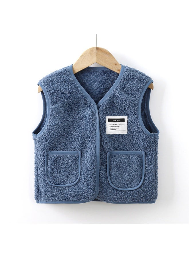 Children's Waistcoat Autumn And Winter New Baby Warm Double-sided Velvet Vest Boys Waistcoat Girls Cardigan Children's Clothing