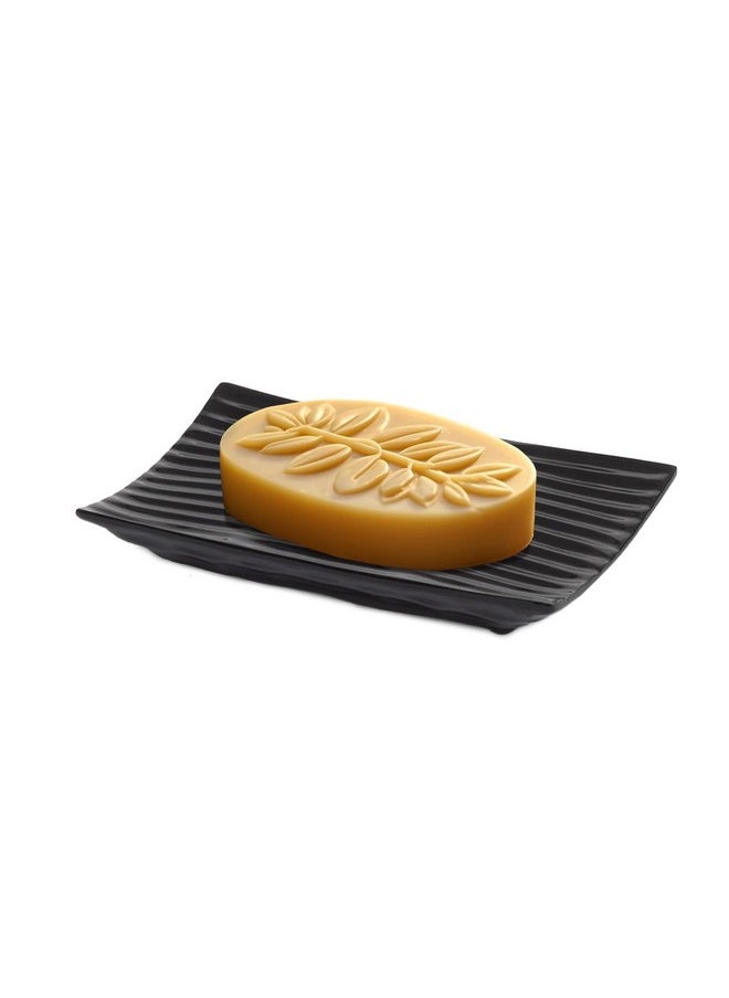 GO Modern Zen Black Ceramic Soap Dish - 4.9 x 3 Inches Sleek Bathroom Soap Tray - Durable Bar Soap Holder with Soap Saver Ridges, Black Soap Dish for Bathroom, Kitchen, or Shower  - Image 1