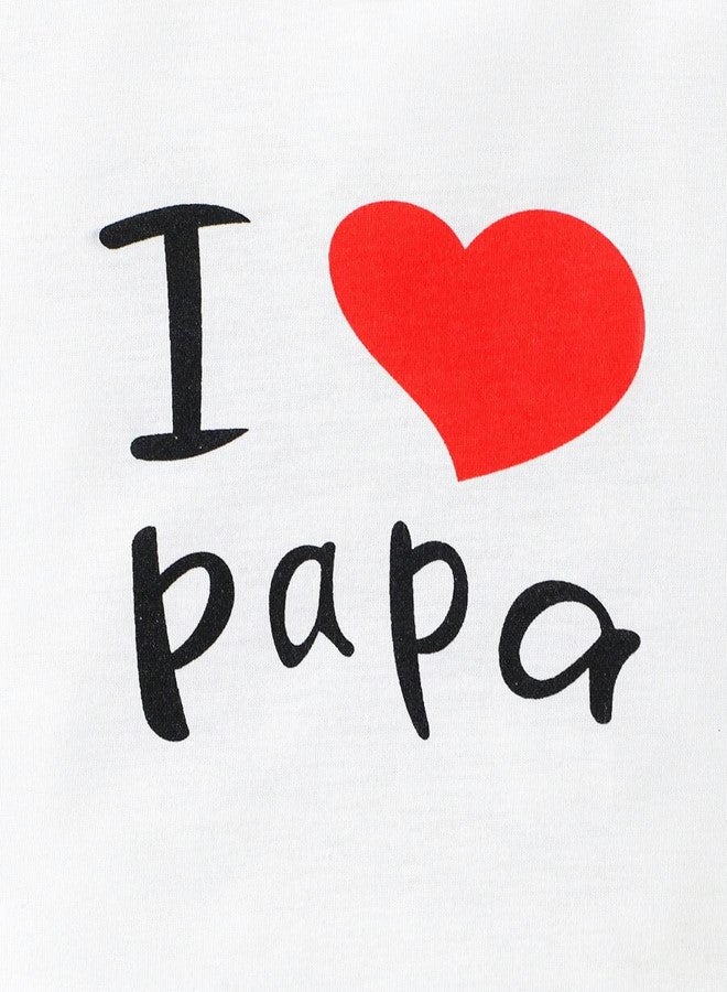 We Happy Baby Boy Girl Summer Clothes Set I Love Papa Letter Print Short Sleeve TShirt and Shorts Infant Two Piece Outfit, Fathers Day Gift Dress - Image 5